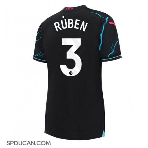 Zenski Nogometni Dres Manchester City Ruben Dias #3 Rezervni 2023-24 Kratak Rukav